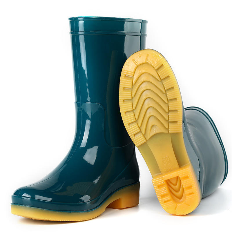 Călțari de ploaie pentru femei cu vârful rotund, din PVC